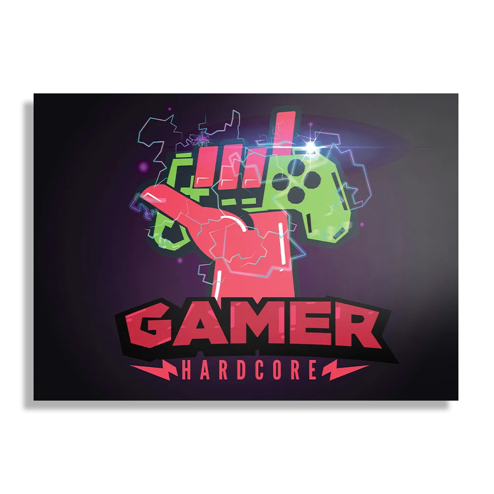 Schilderij Gamer Hardcore Rechthoek Horizontaal Template DB 50 70 Horizontaal Gaming En Spel 11 1
