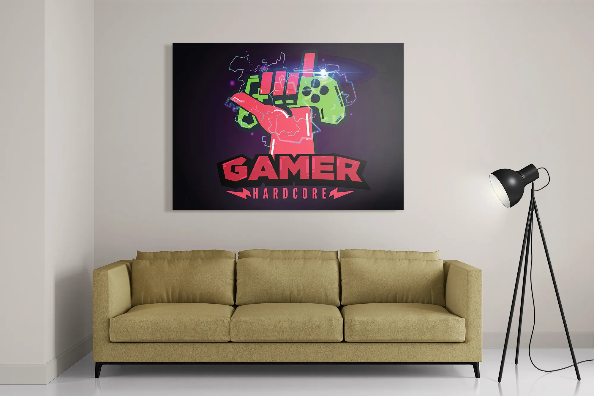 Schilderij Gamer Hardcore Rechthoek Horizontaal Template DB 50 70 Horizontaal Gaming En Spel 11 2
