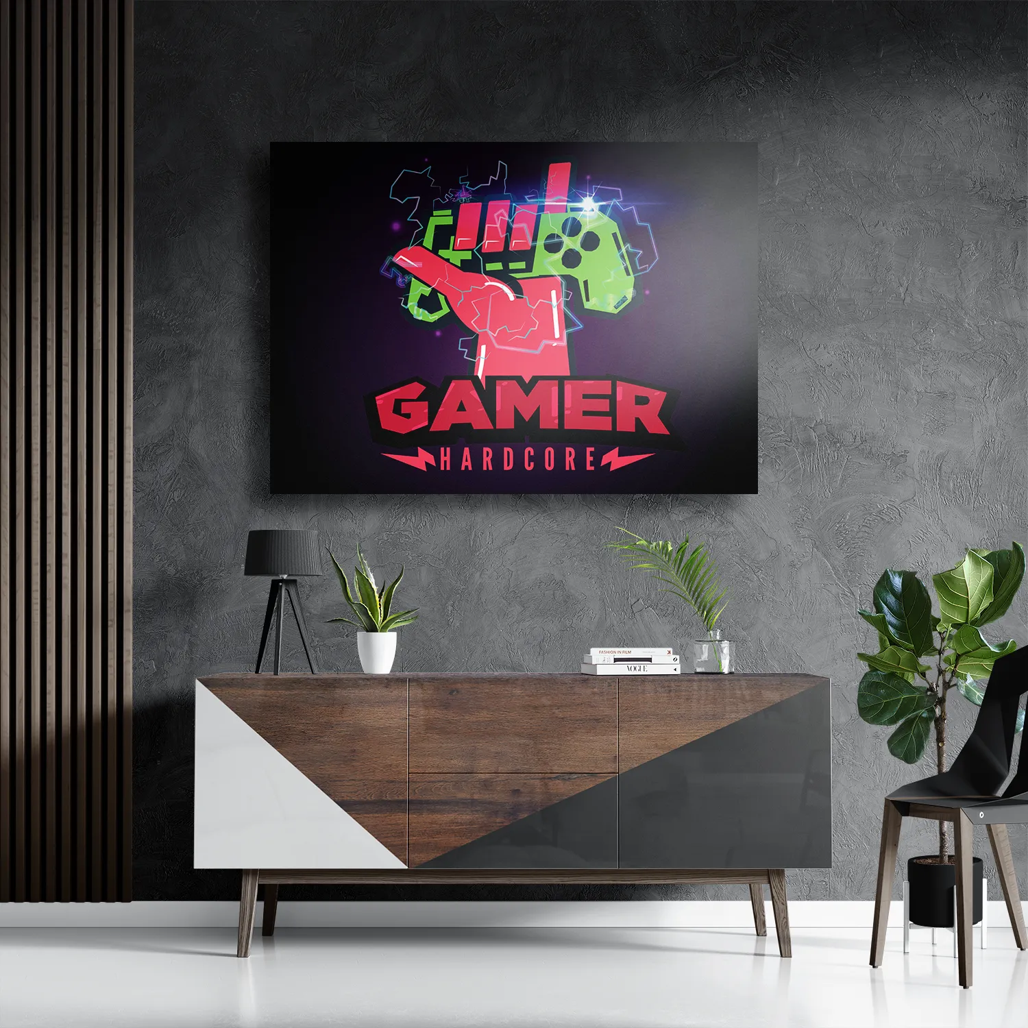 Schilderij Gamer Hardcore Rechthoek Horizontaal Template DB 50 70 Horizontaal Gaming En Spel 11 3