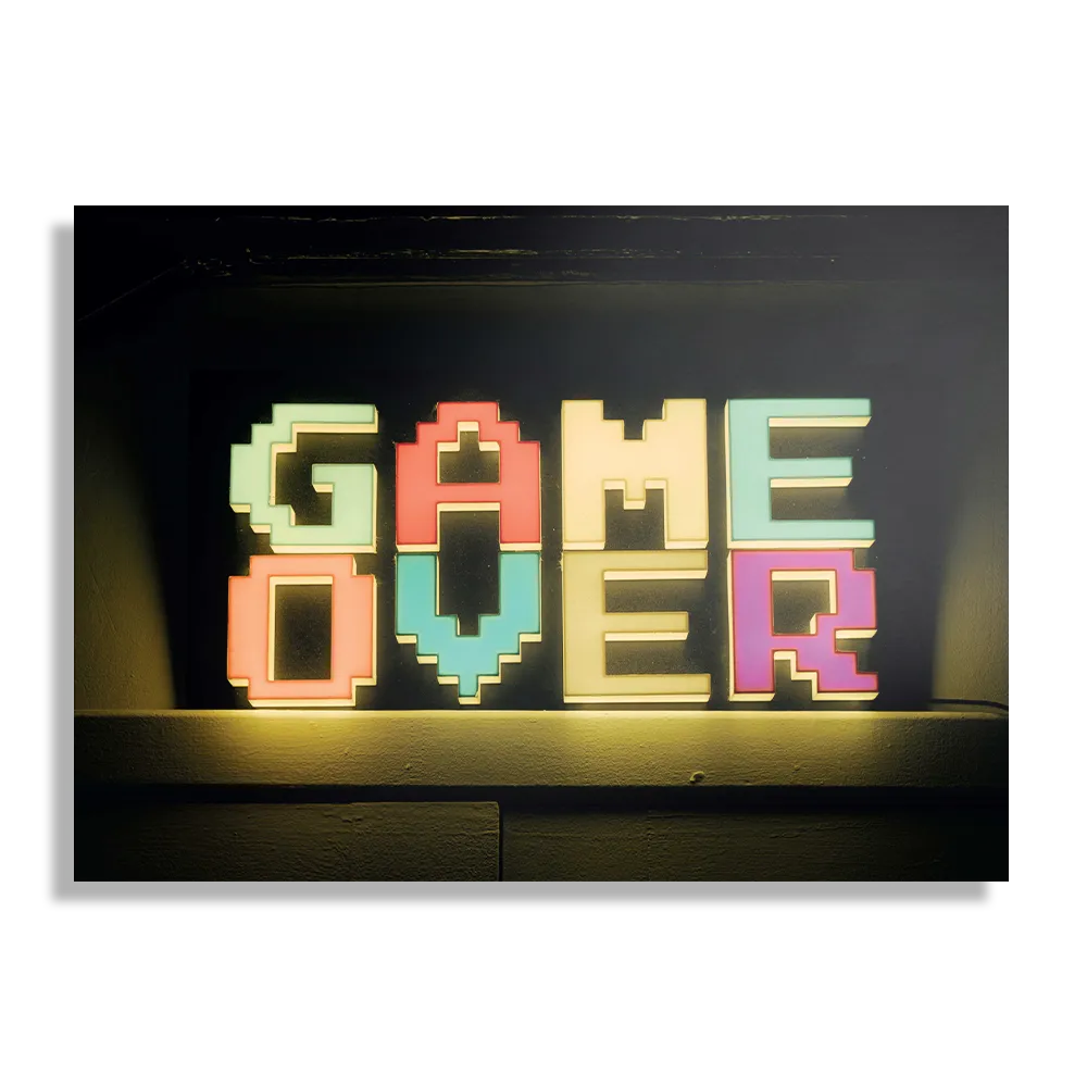 Schilderij Game Over Rechthoek Horizontaal Template DB 50 70 Horizontaal Gaming En Spel 2 1