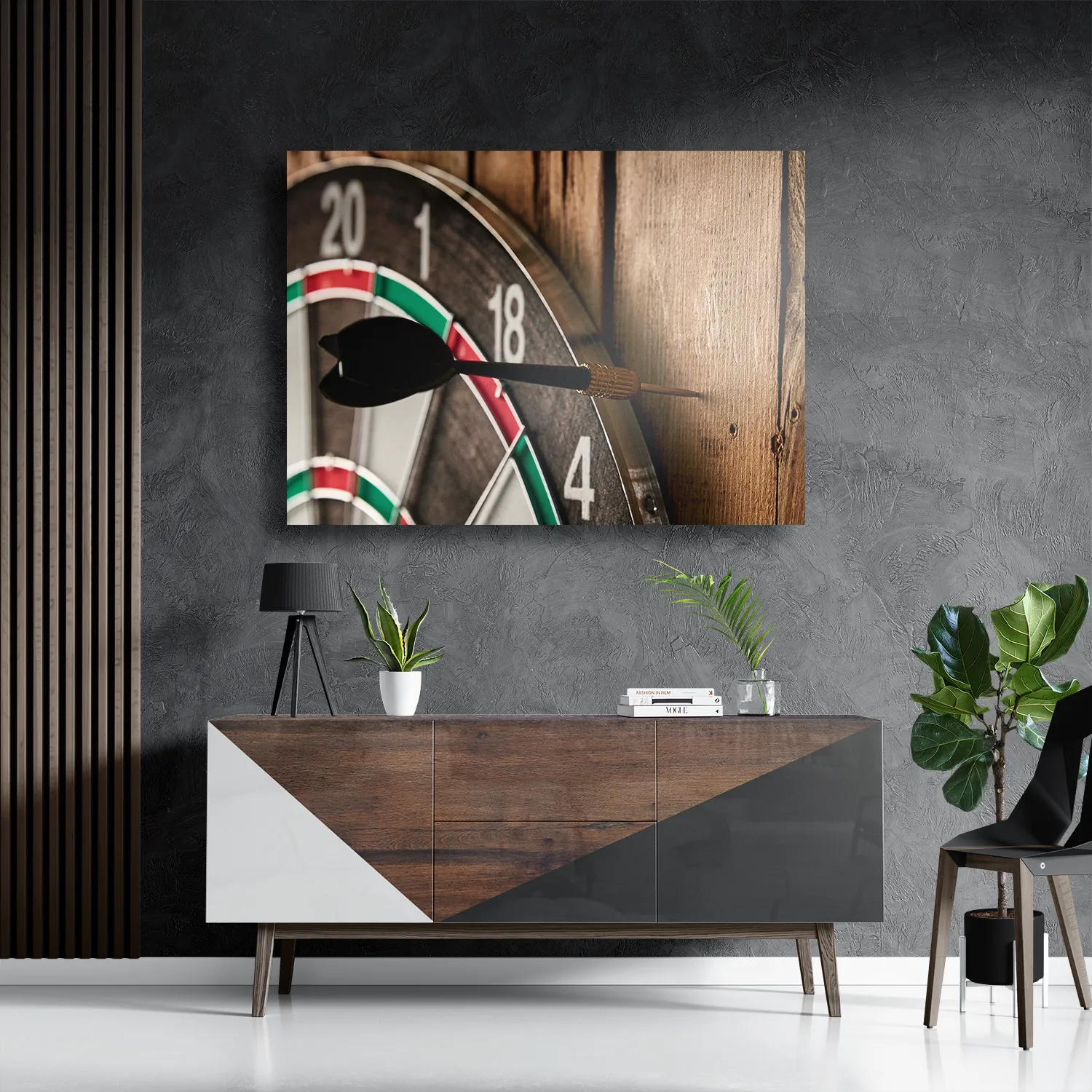 Schilderij Dartbord Rechthoek Horizontaal Template DB 50 70 Horizontaal Gaming En Spel 20 3