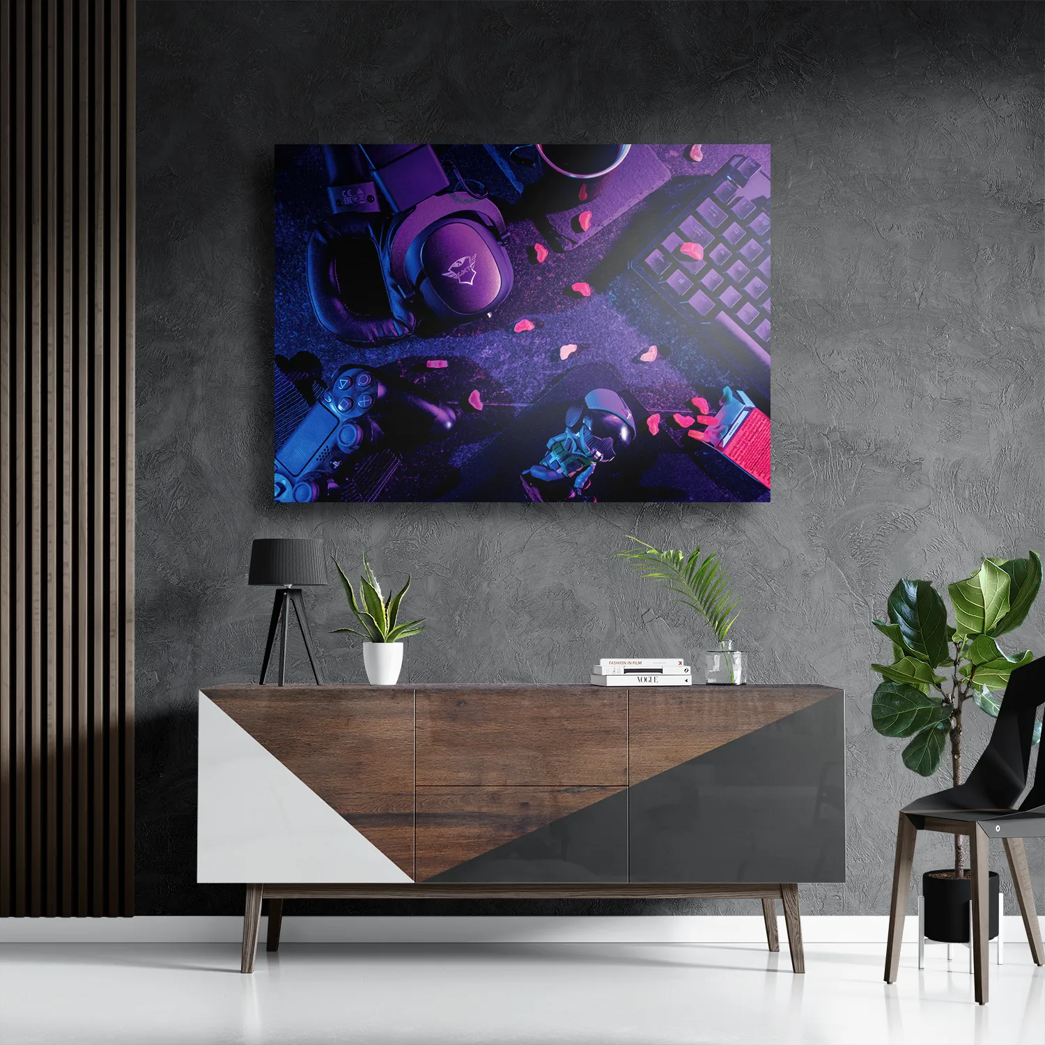 Schilderij Gaming Set Rechthoek Horizontaal Template DB 50 70 Horizontaal Gaming En Spel 7 3