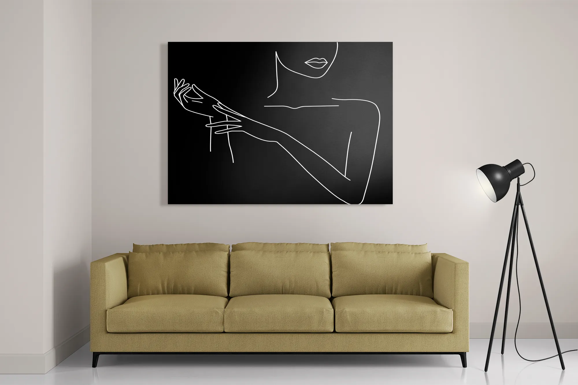 Schilderij Black and White Model 02 Rechthoek Horizontaal Template DB 50 70 Horizontaal Lifestyle 21 2