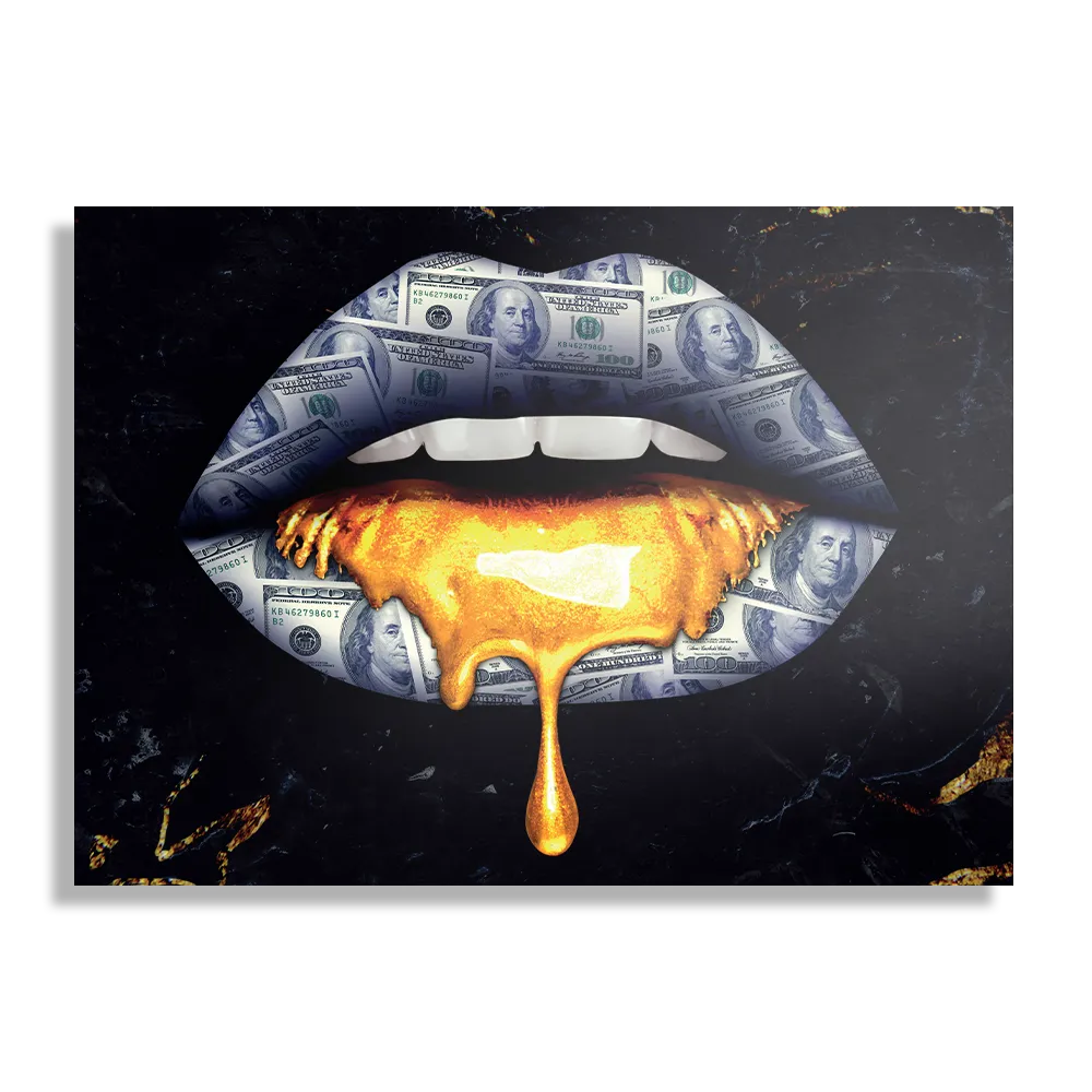 Schilderij Golden Money Lips Rechthoek Horizontaal Template DB 50 70 Horizontaal Lifestyle 5 1
