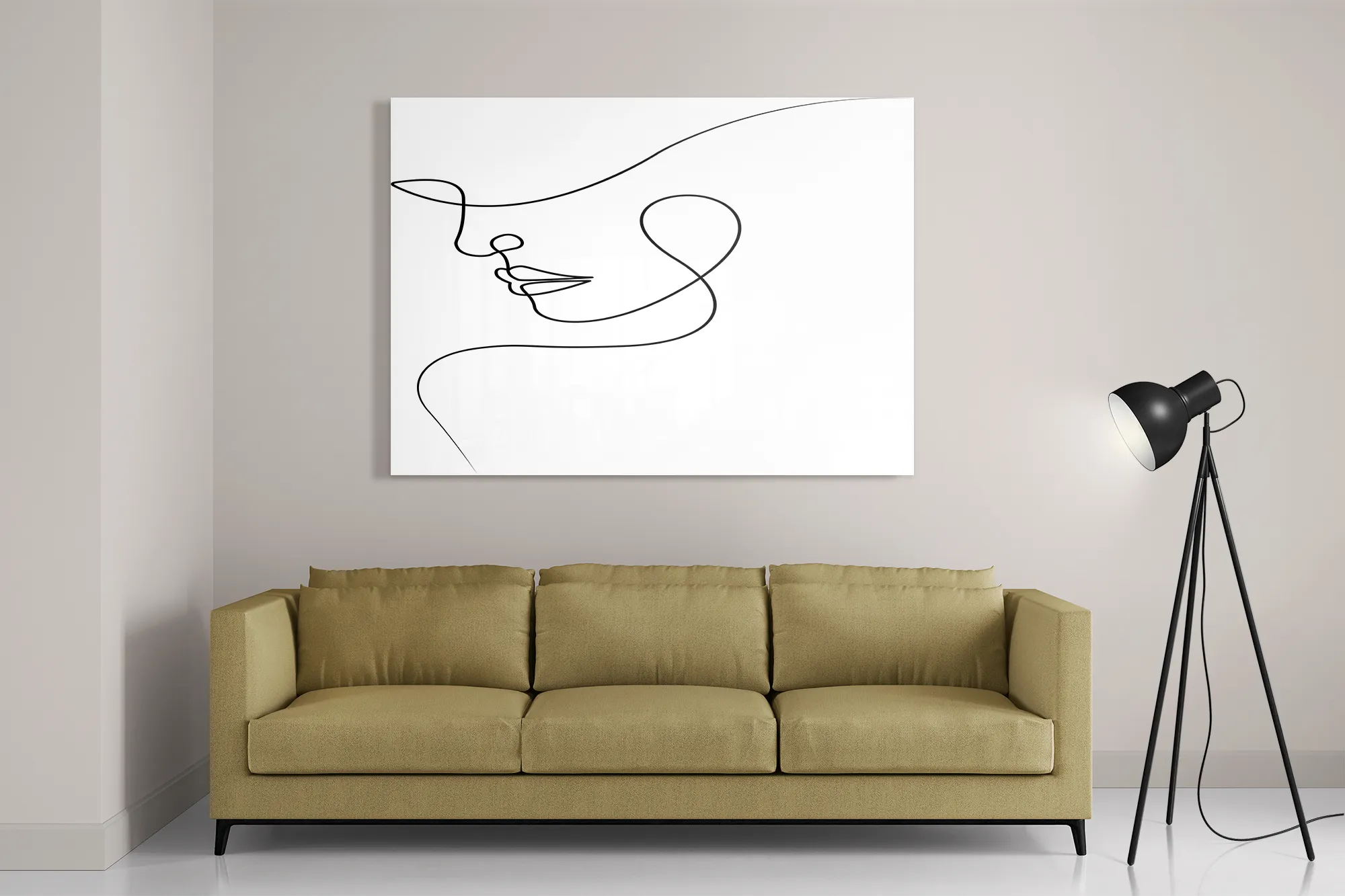 Schilderij De Golvende Dikke Kaaklijn Rechthoek Horizontaal Template DB 50 70 Horizontaal Lifestyle 8 2