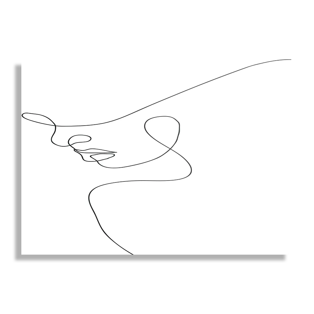 Schilderij De Golvende Dunne Kaaklijn Rechthoek Horizontaal Template DB 50 70 Horizontaal Lifestyle 9 1