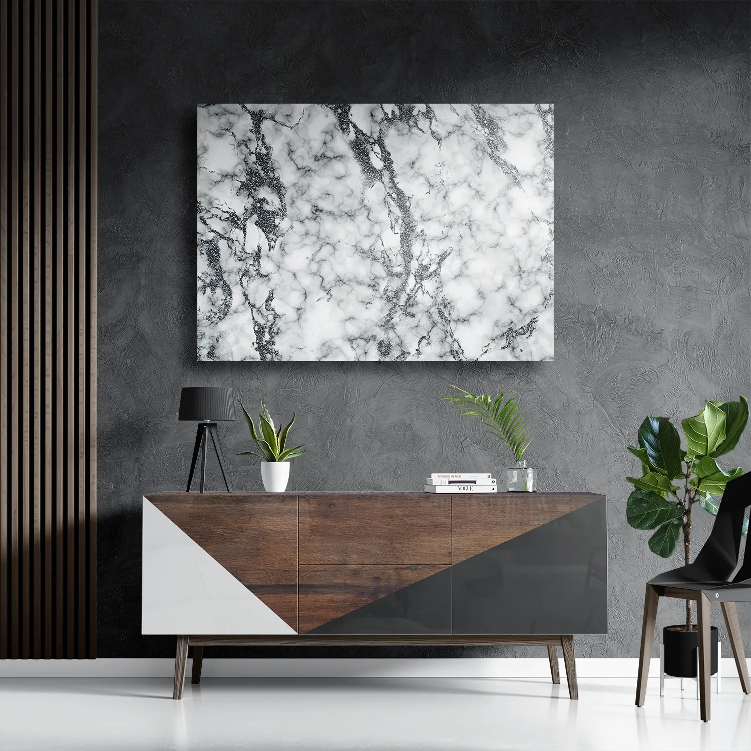 Schilderij Basis Marmer Look Grijs Rechthoek Horizontaal Template DB 50 70 Horizontaal Marmer 1 3