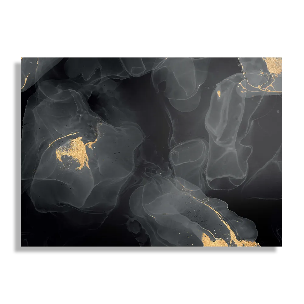 Schilderij Abstract Marmer Look Zwart met Goud 03 Rechthoek Horizontaal Template DB 50 70 Horizontaal Marmer 12 1