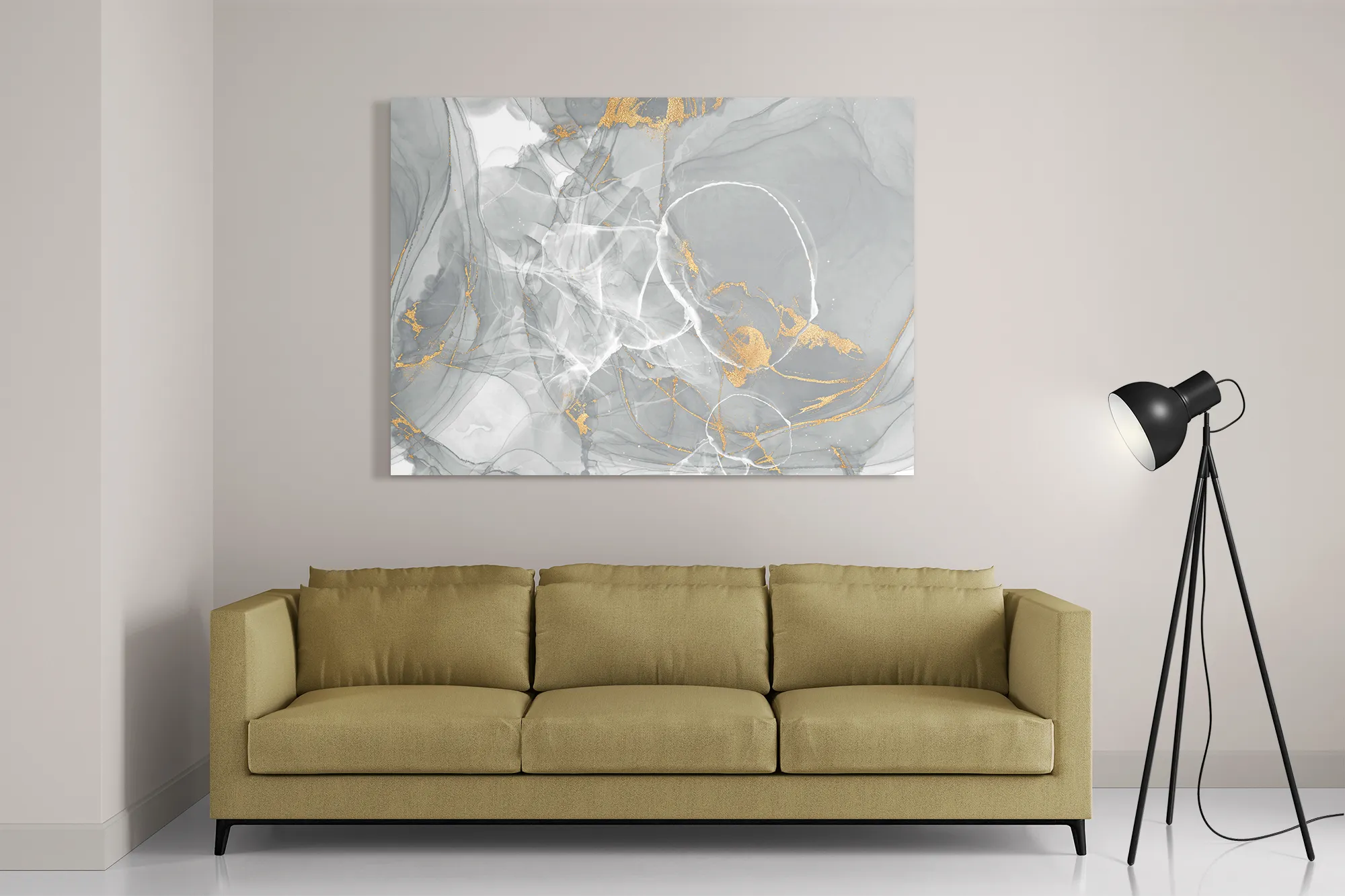 Schilderij Abstract Marmer Look Grijs met Goud 06 Rechthoek Horizontaal Template DB 50 70 Horizontaal Marmer 17 2