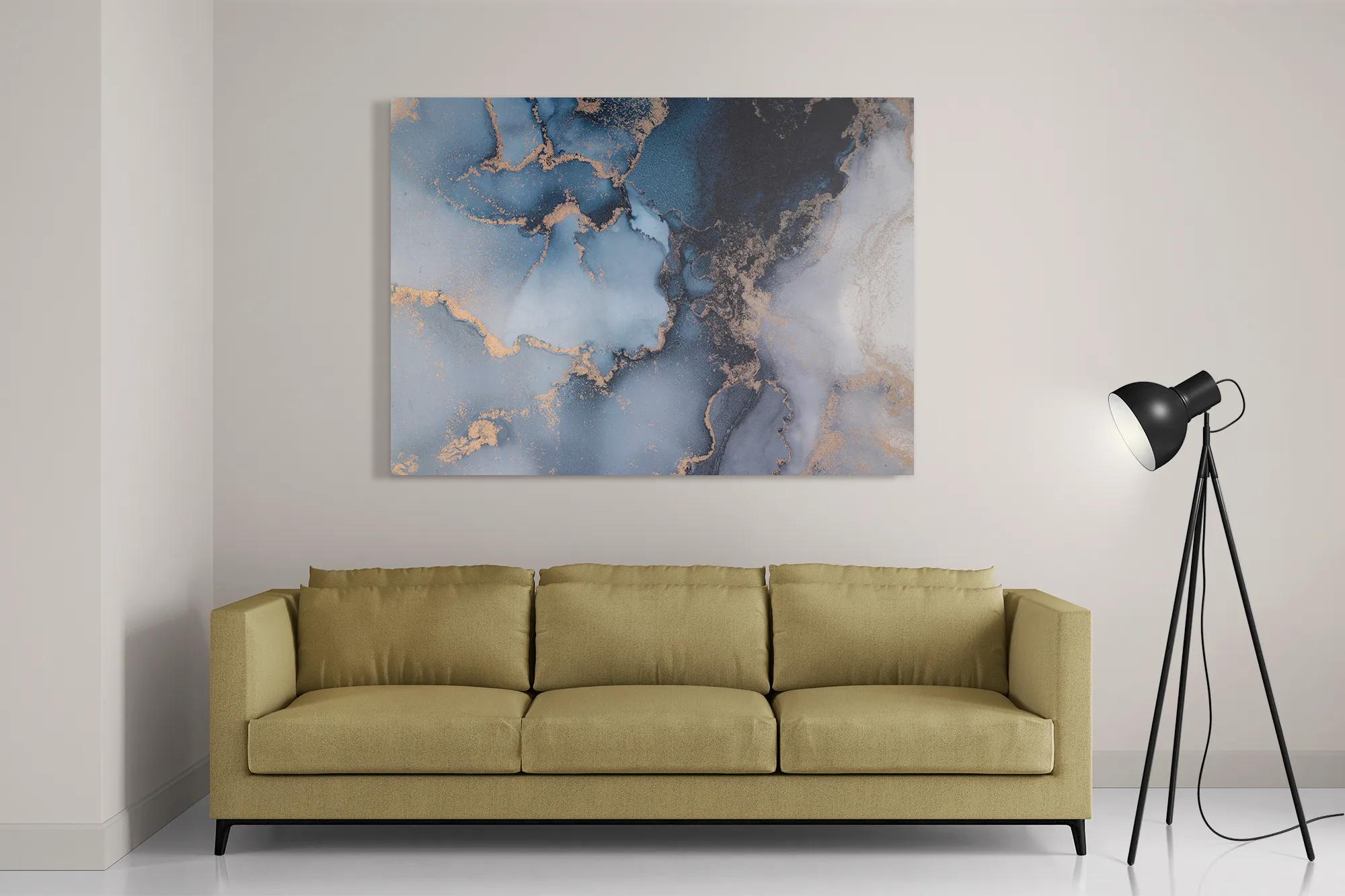 Schilderij Marmer Look Chique Donker Blauwtinten met Goud 03 Rechthoek Horizontaal Template DB 50 70 Horizontaal Marmer 32 2