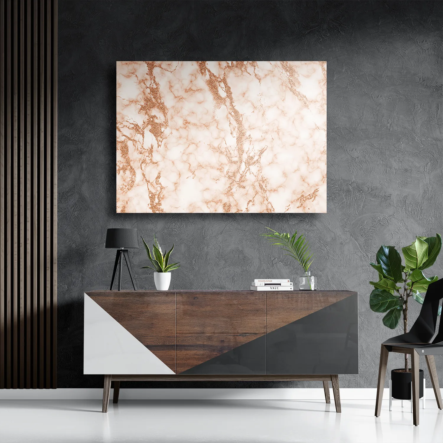 Schilderij Basis Marmer Look Oranje Rechthoek Horizontaal Template DB 50 70 Horizontaal Marmer 4 3