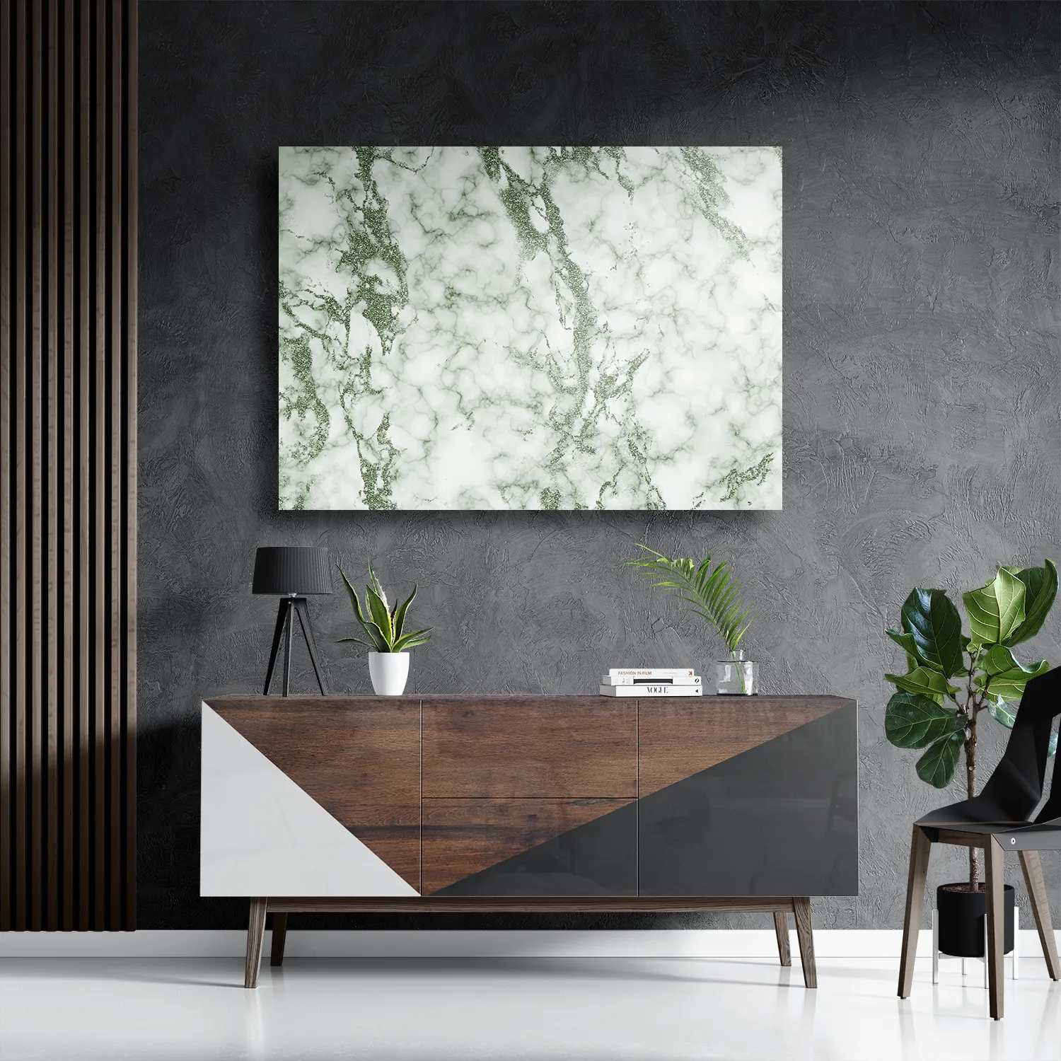 Schilderij Basis Marmer Look Groen Rechthoek Horizontaal Template DB 50 70 Horizontaal Marmer 6 3