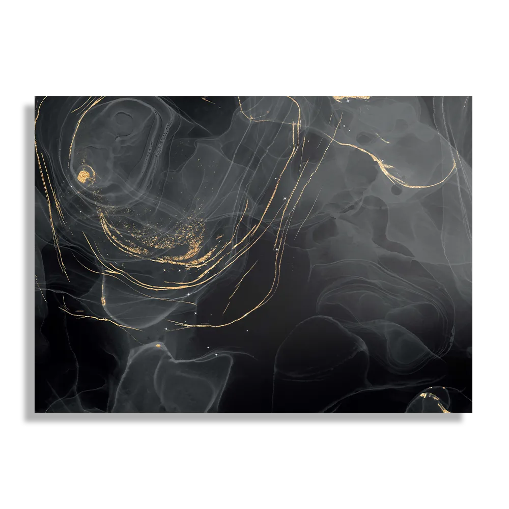 Schilderij Abstract Marmer Look Zwart met Goud 01 Rechthoek Horizontaal Template DB 50 70 Horizontaal Marmer 8 1
