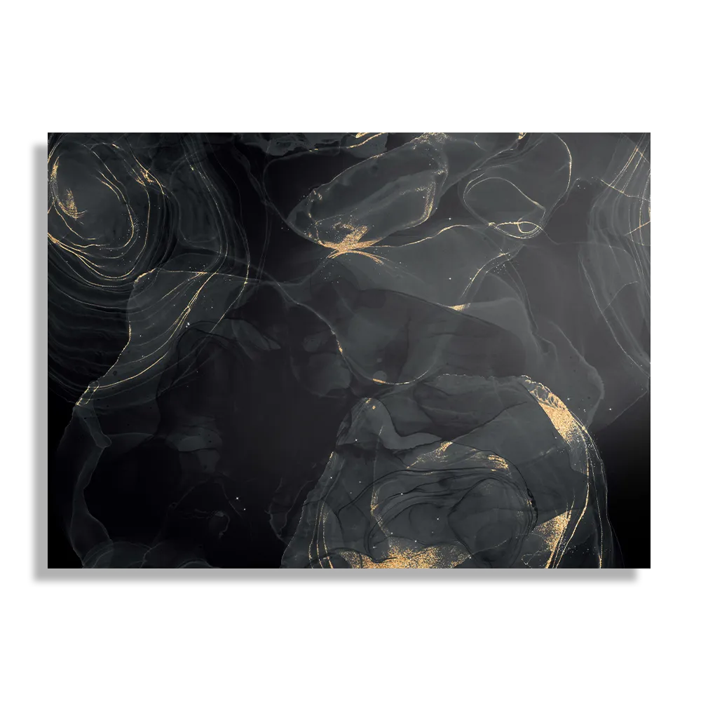 Schilderij Abstract Marmer Look Zwart met Goud 02 Rechthoek Horizontaal Template DB 50 70 Horizontaal Marmer 9 1
