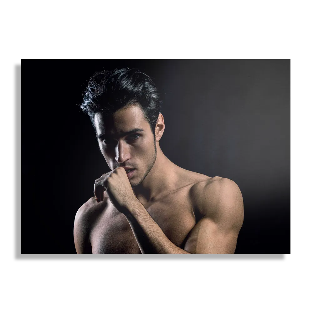 Template_DB_50-70_Horizontaal_Mensen_41-1 Schilderij Sexy Man Met Donkere Hare en Ontbloot Bovenlichaam Rechthoek Horizontaal Template DB 50 70 Horizontaal Mensen 41 1