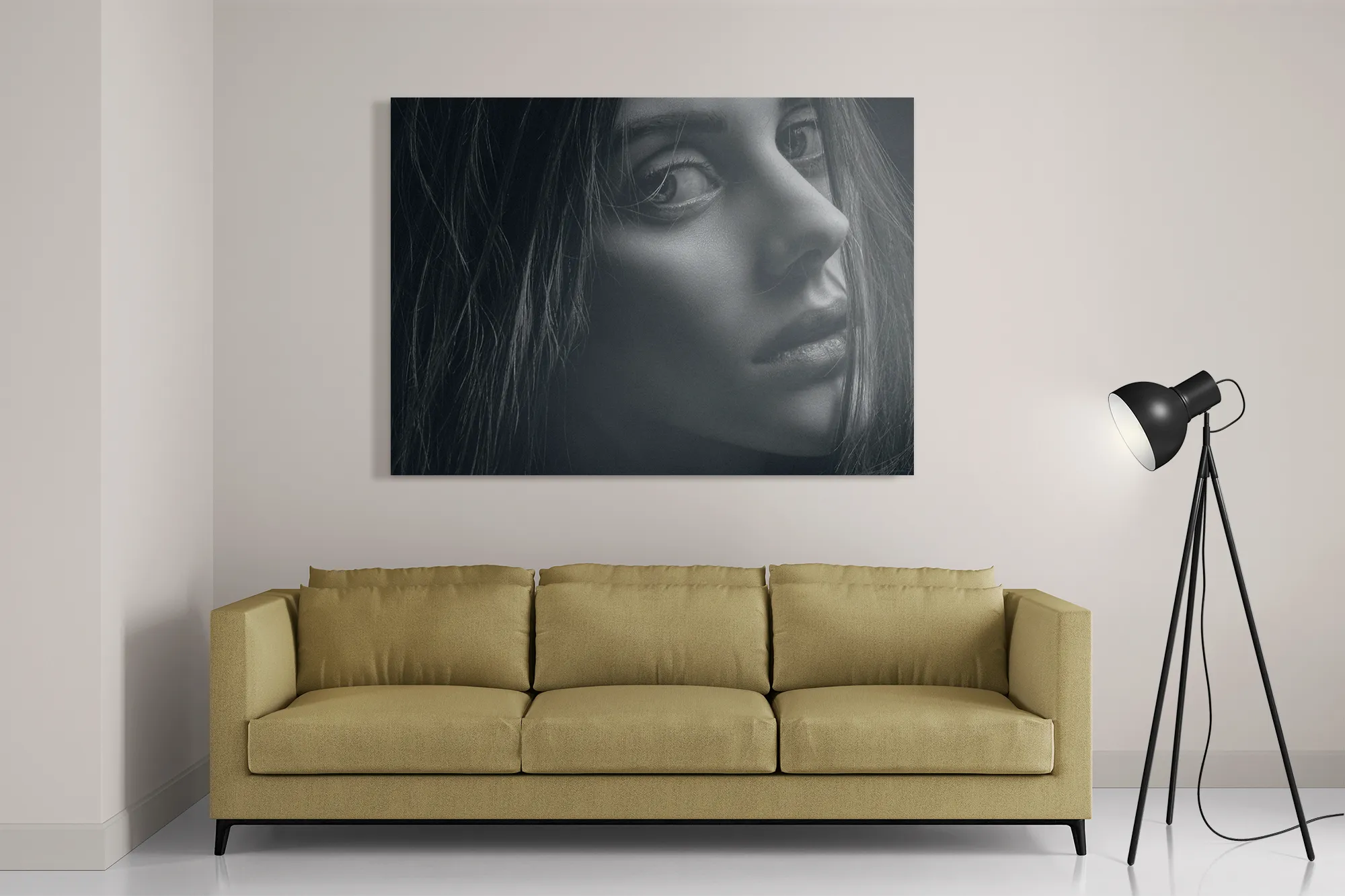 Schilderij Mooie Vrouw in Het Duister Rechthoek Horizontaal Template DB 50 70 Horizontaal Mensen 5 2