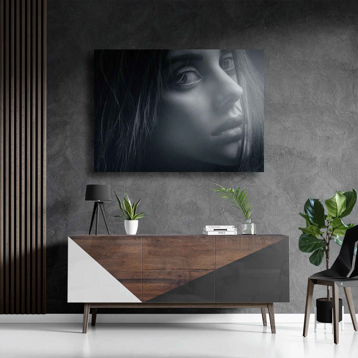 Schilderij Mooie Vrouw in Het Duister Rechthoek Horizontaal Template DB 50 70 Horizontaal Mensen 5 3