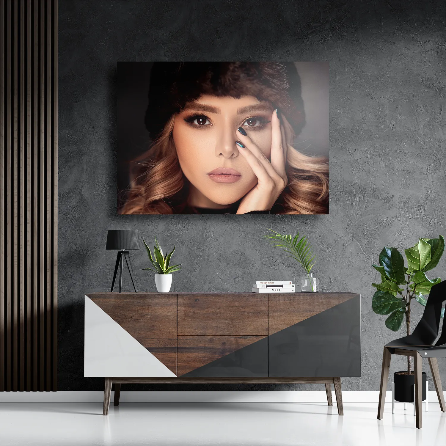 Schilderij Sexy Blonde Dame Met Oosterse Muts Rechthoek Horizontaal Template DB 50 70 Horizontaal Mensen 6 3