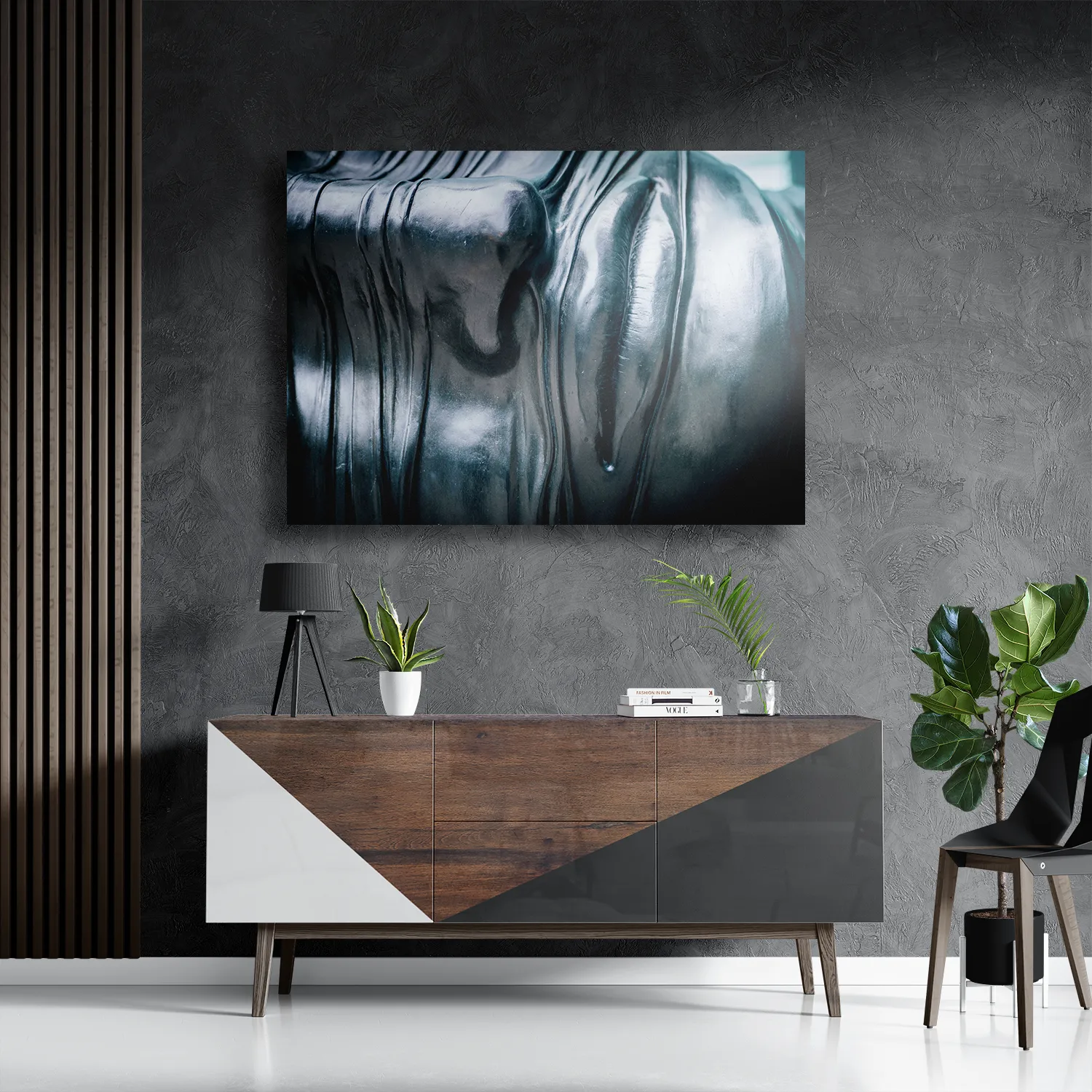 Schilderij Het Zilvere Hoofd Rechthoek Horizontaal Template DB 50 70 Horizontaal Mensen 8 3