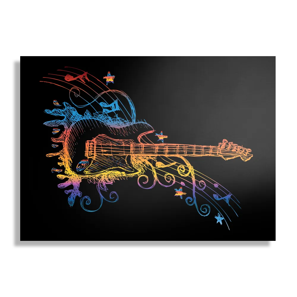 Schilderij Rock Gitaar Rechthoek Horizontaal Template DB 50 70 Horizontaal Muziek 21 1