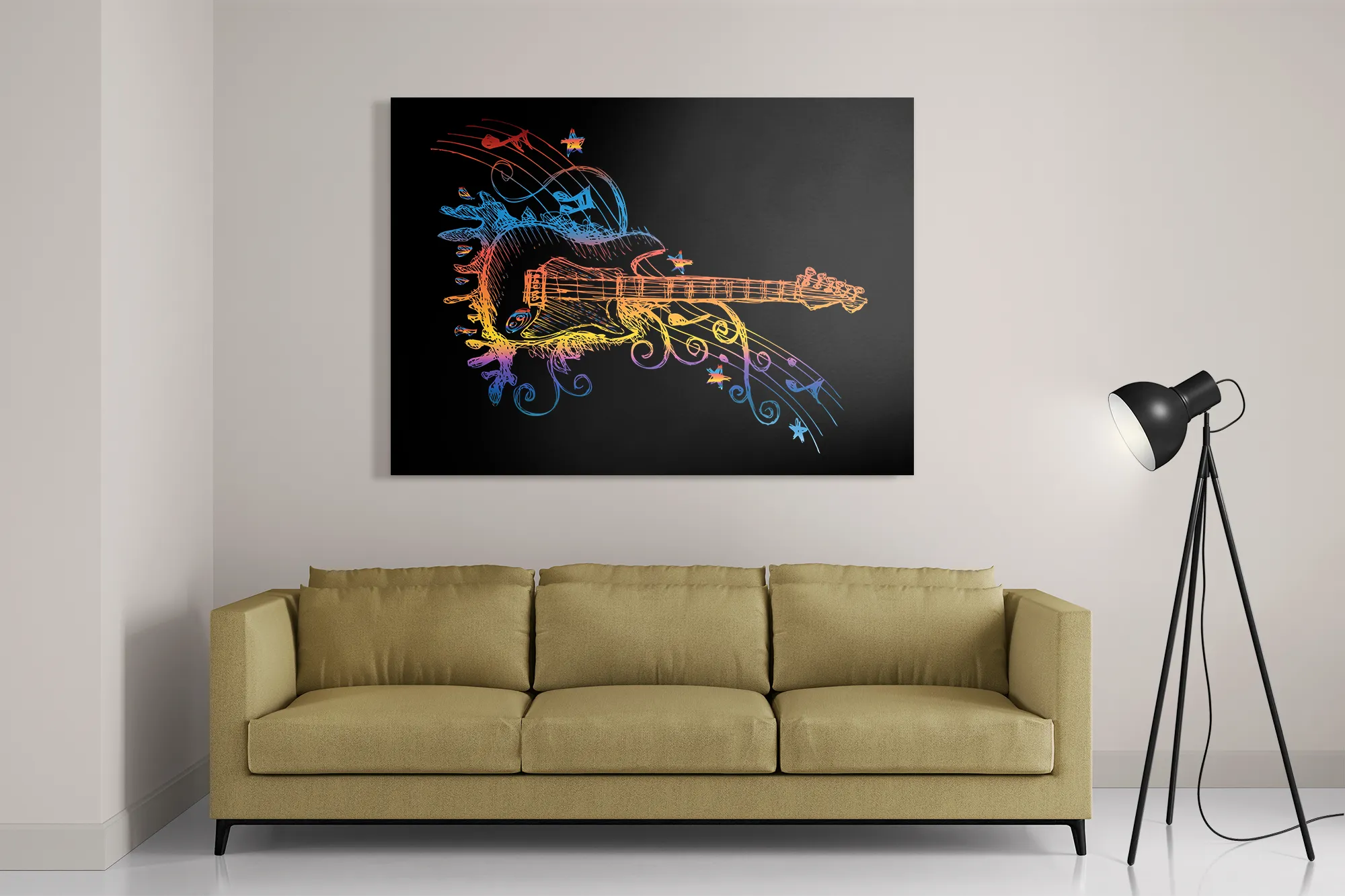 Schilderij Rock Gitaar Rechthoek Horizontaal Template DB 50 70 Horizontaal Muziek 21 2