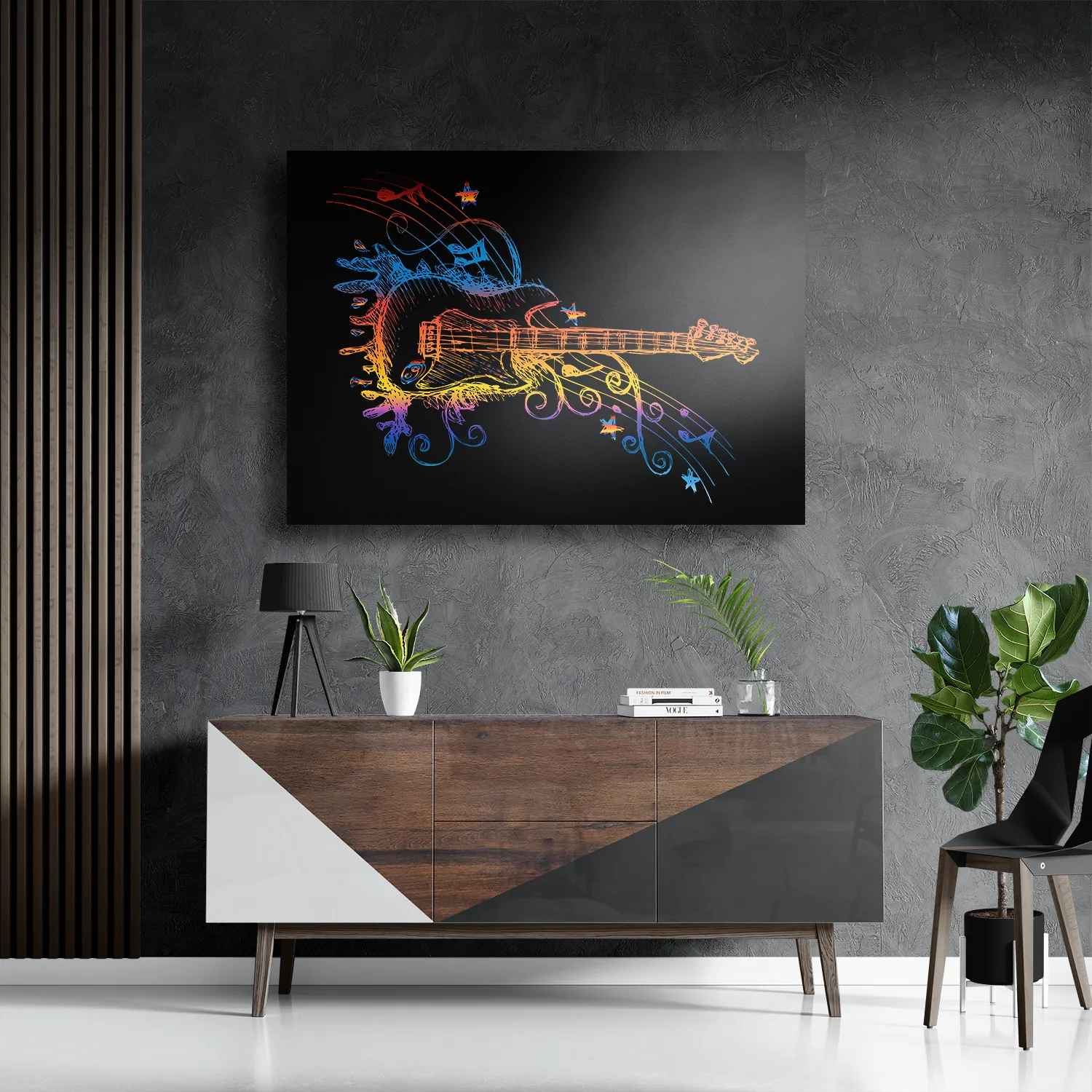 Schilderij Rock Gitaar Rechthoek Horizontaal Template DB 50 70 Horizontaal Muziek 21 3