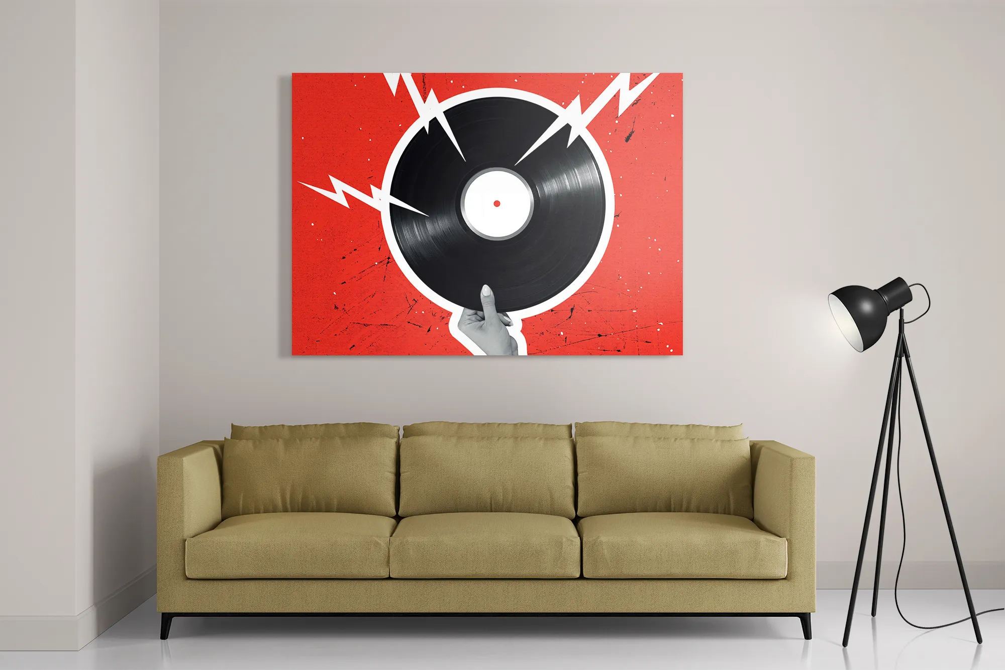 Schilderij Bliksem Plaat Rechthoek Horizontaal Template DB 50 70 Horizontaal Muziek 8 2