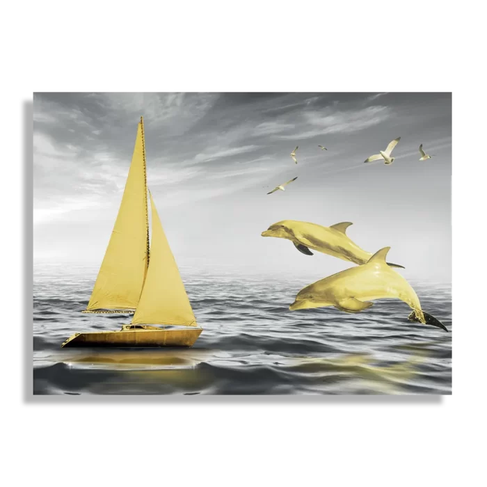 Schilderij Het gele bootje Rechthoek Horizontaal Template DB 50 70 Horizontaal Natuur 33 1