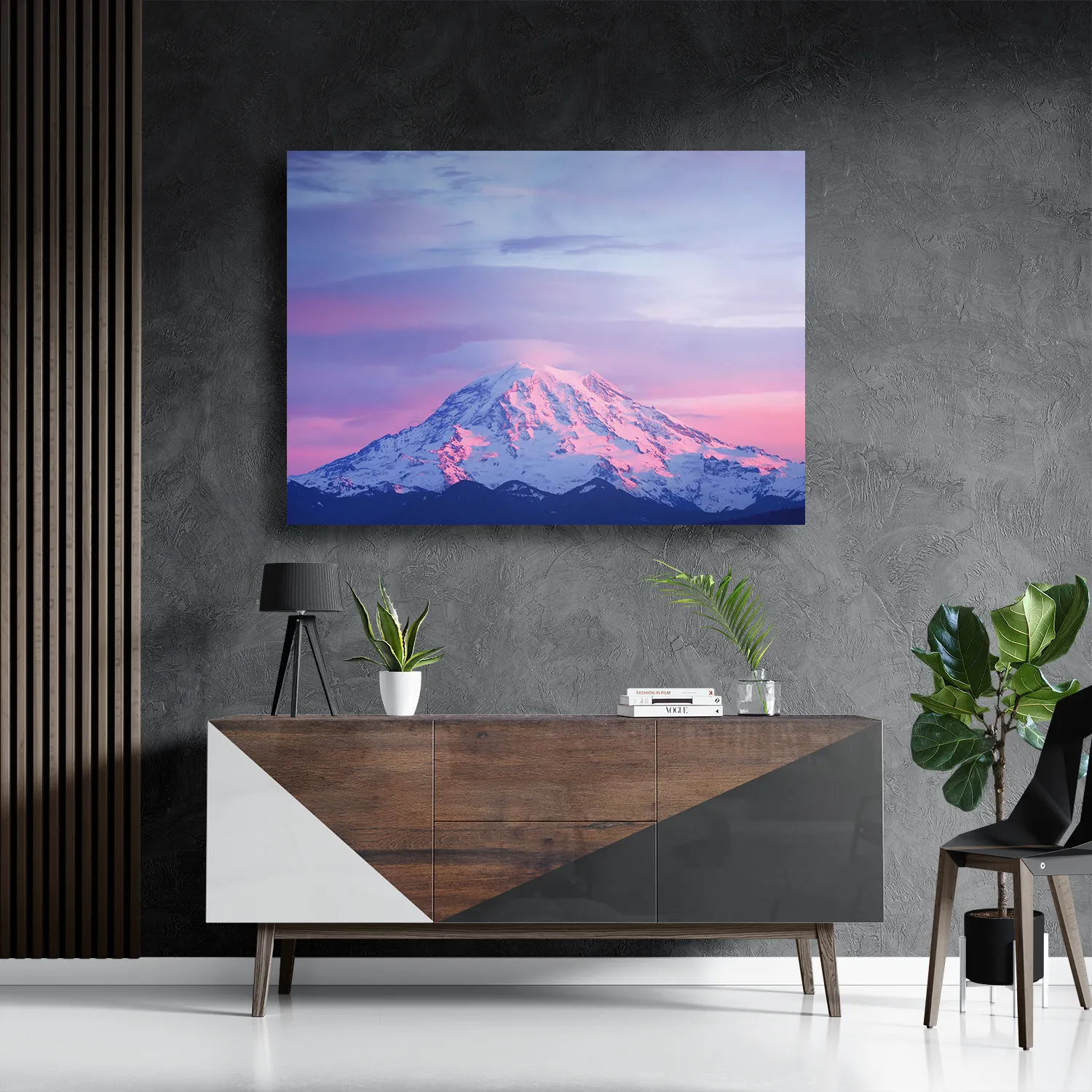 Schilderij Natuurlijke zons ondergang op witte berg Rechthoek Horizontaal Template DB 50 70 Horizontaal Natuur 41 3