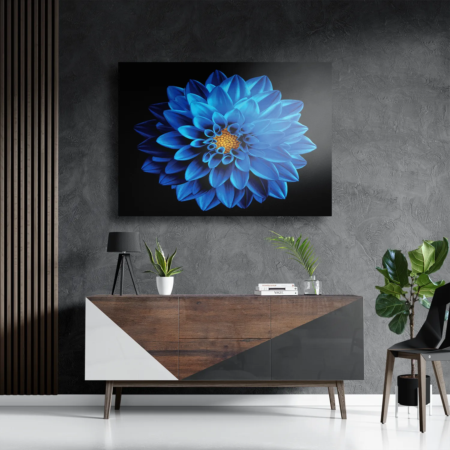 Schilderij Blauwe Dahlia Rechthoek Horizontaal Template DB 50 70 Horizontaal Natuur 54 3