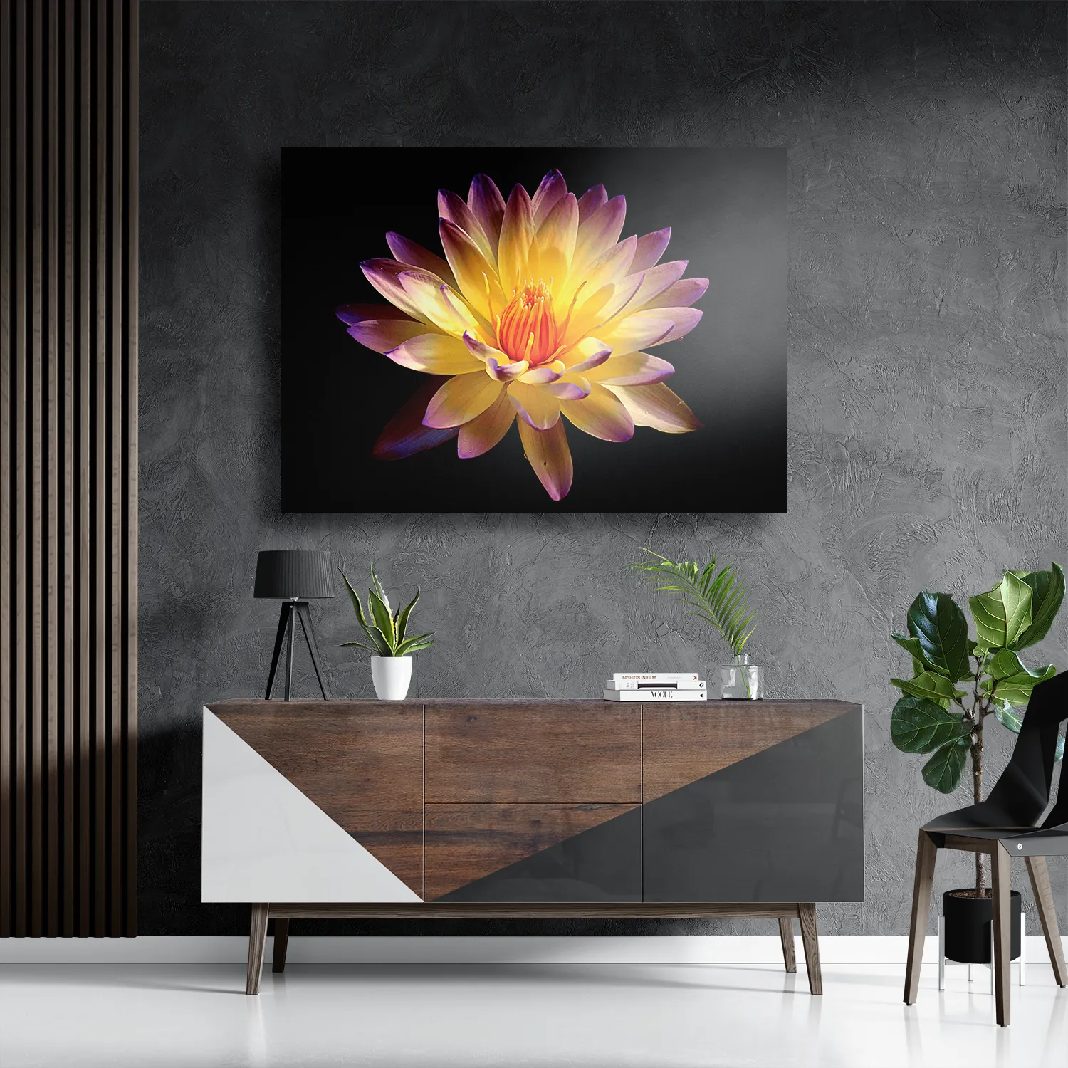 Schilderij Paarse Gele Dahlia Rechthoek Horizontaal Template DB 50 70 Horizontaal Natuur 60 3
