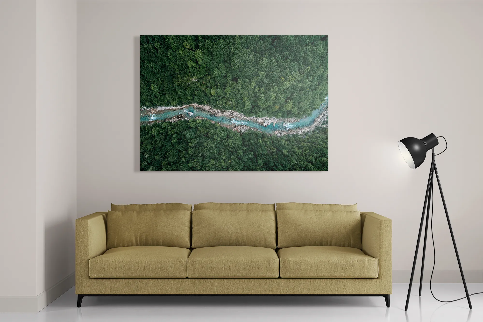 Schilderij Ruige rivier door bos Rechthoek Horizontaal Template DB 50 70 Horizontaal Natuur 65 2