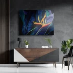 Schilderij Heliconia bloem op donkere achtergrond Rechthoek Horizontaal Template DB 50 70 Horizontaal Natuur 95 3