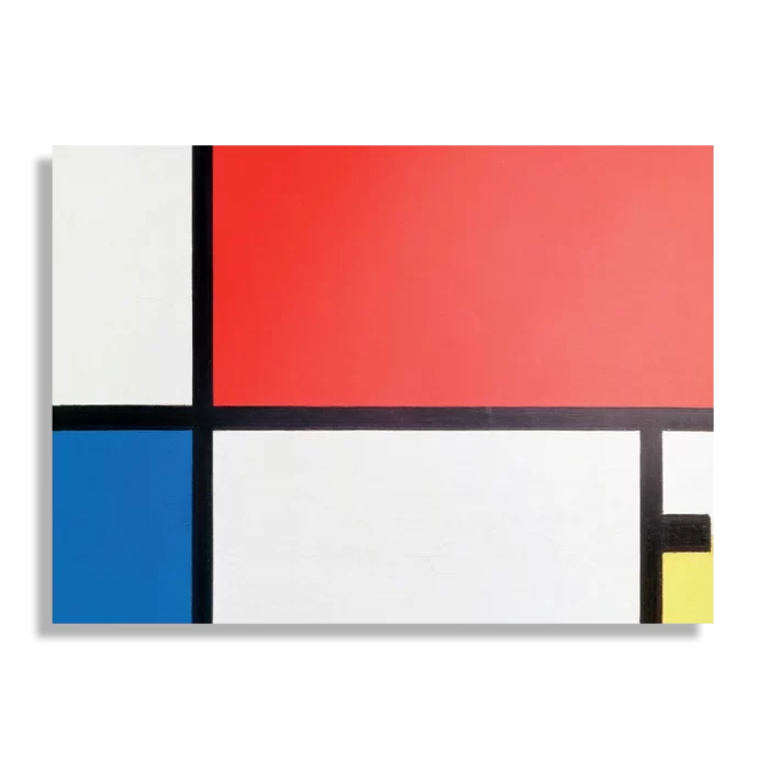 Schilderij Mondriaan de rode rechthoek Rechthoek Horizontaal Template DB 50 70 Horizontaal Om 1 1