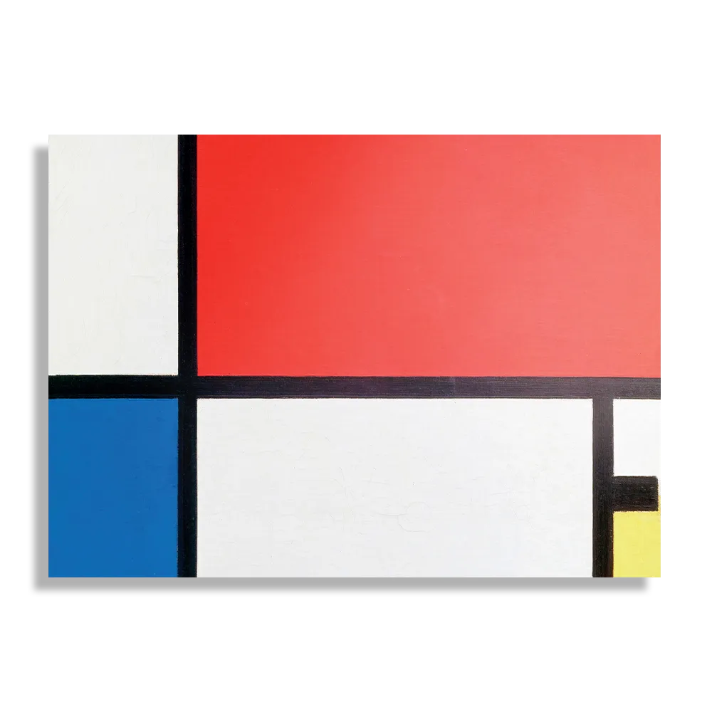 Schilderij Mondriaan de rode rechthoek Rechthoek Horizontaal Template DB 50 70 Horizontaal Om 1 1