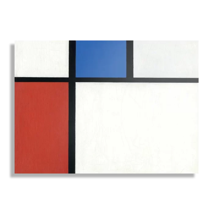 Schilderij Mondriaan de Blauwe vlakte Rechthoek Horizontaal Template DB 50 70 Horizontaal Om 3 1