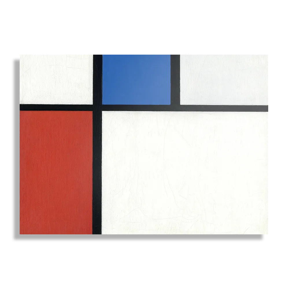 Schilderij Mondriaan de Blauwe vlakte Rechthoek Horizontaal Template DB 50 70 Horizontaal Om 3 1