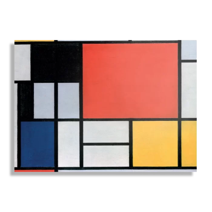 Schilderij Mondriaan Gele Hokjes Rechthoek Horizontaal Template DB 50 70 Horizontaal Om 4 1