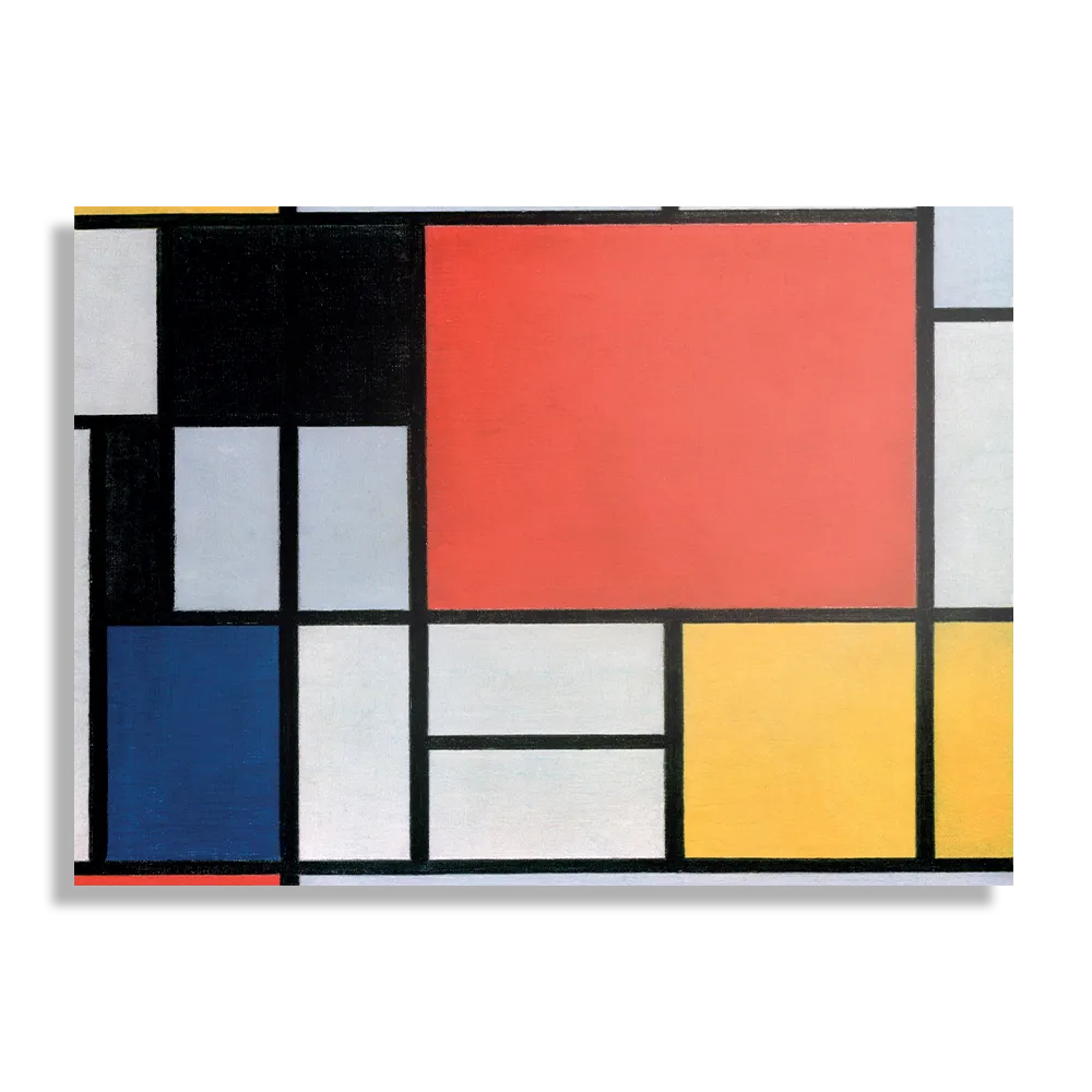 Schilderij Mondriaan Gele Hokjes Rechthoek Horizontaal Template DB 50 70 Horizontaal Om 4 1