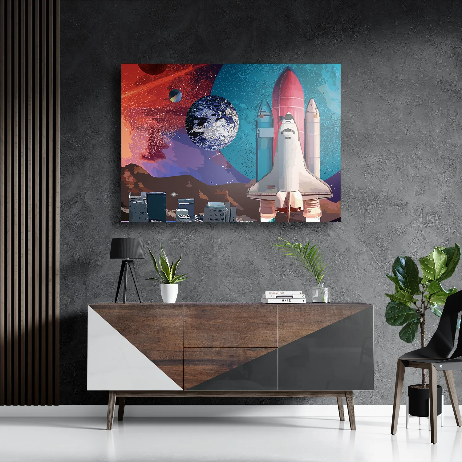 Schilderij The Space Race Rechthoek Horizontaal Template DB 50 70 Horizontaal Ruimtevaart 10 3