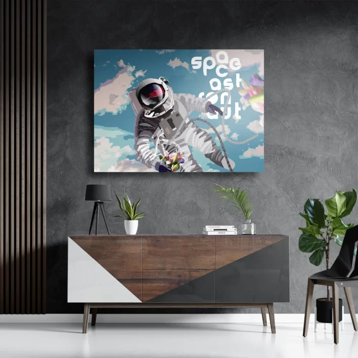 Schilderij Astronaut in de ruimte Rechthoek Horizontaal Template DB 50 70 Horizontaal Ruimtevaart 11 3