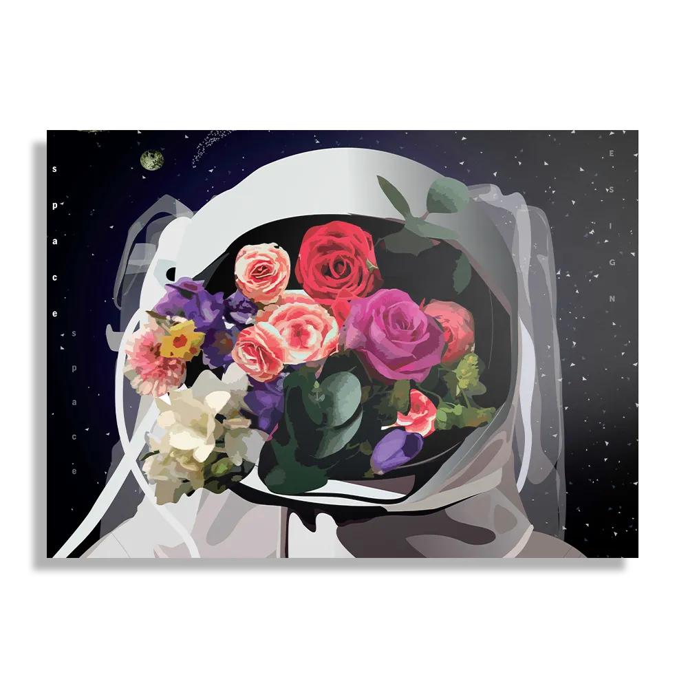 Schilderij The love astronaut Rechthoek Horizontaal Template DB 50 70 Horizontaal Ruimtevaart 12 1