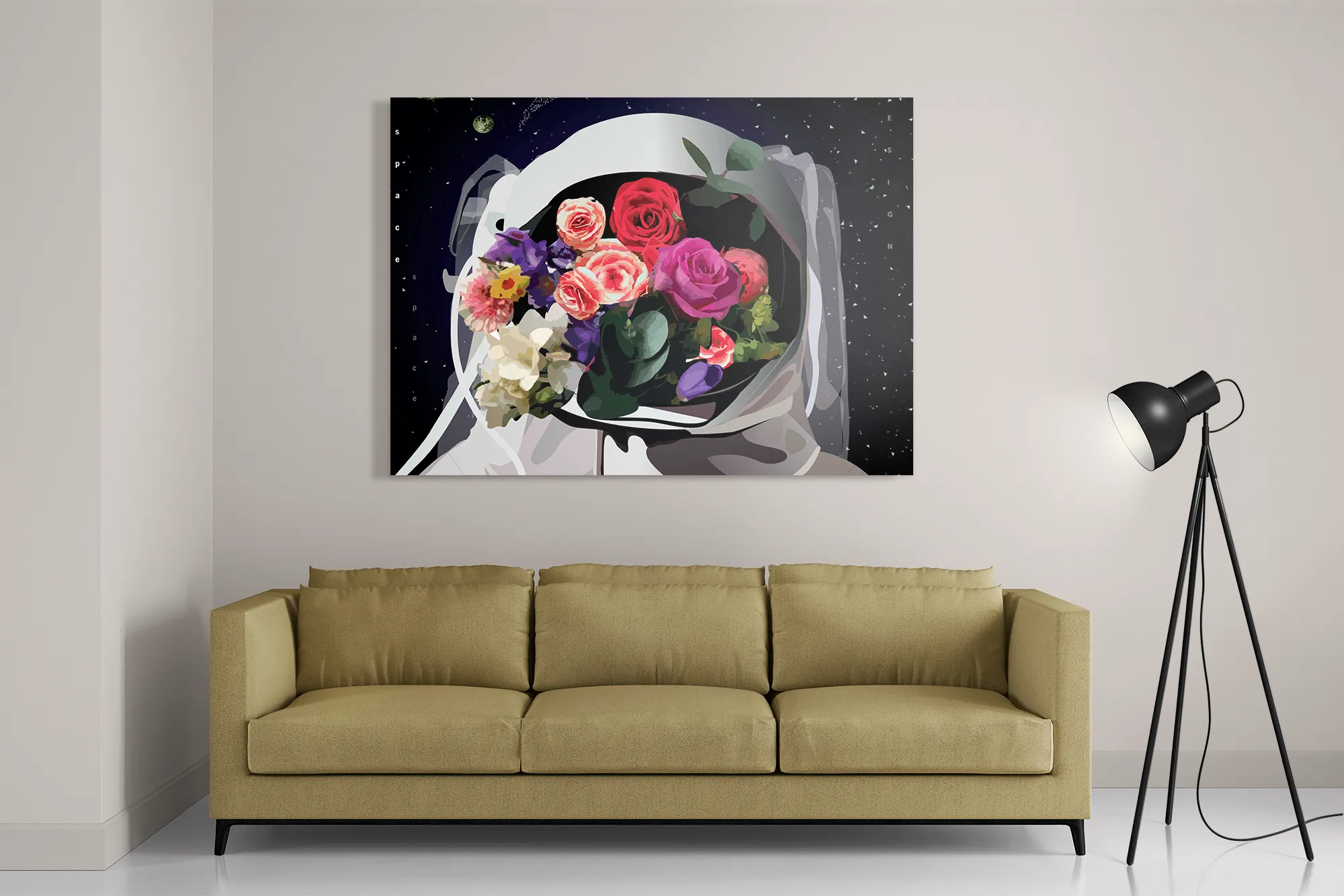 Schilderij The love astronaut Rechthoek Horizontaal Template DB 50 70 Horizontaal Ruimtevaart 12 2
