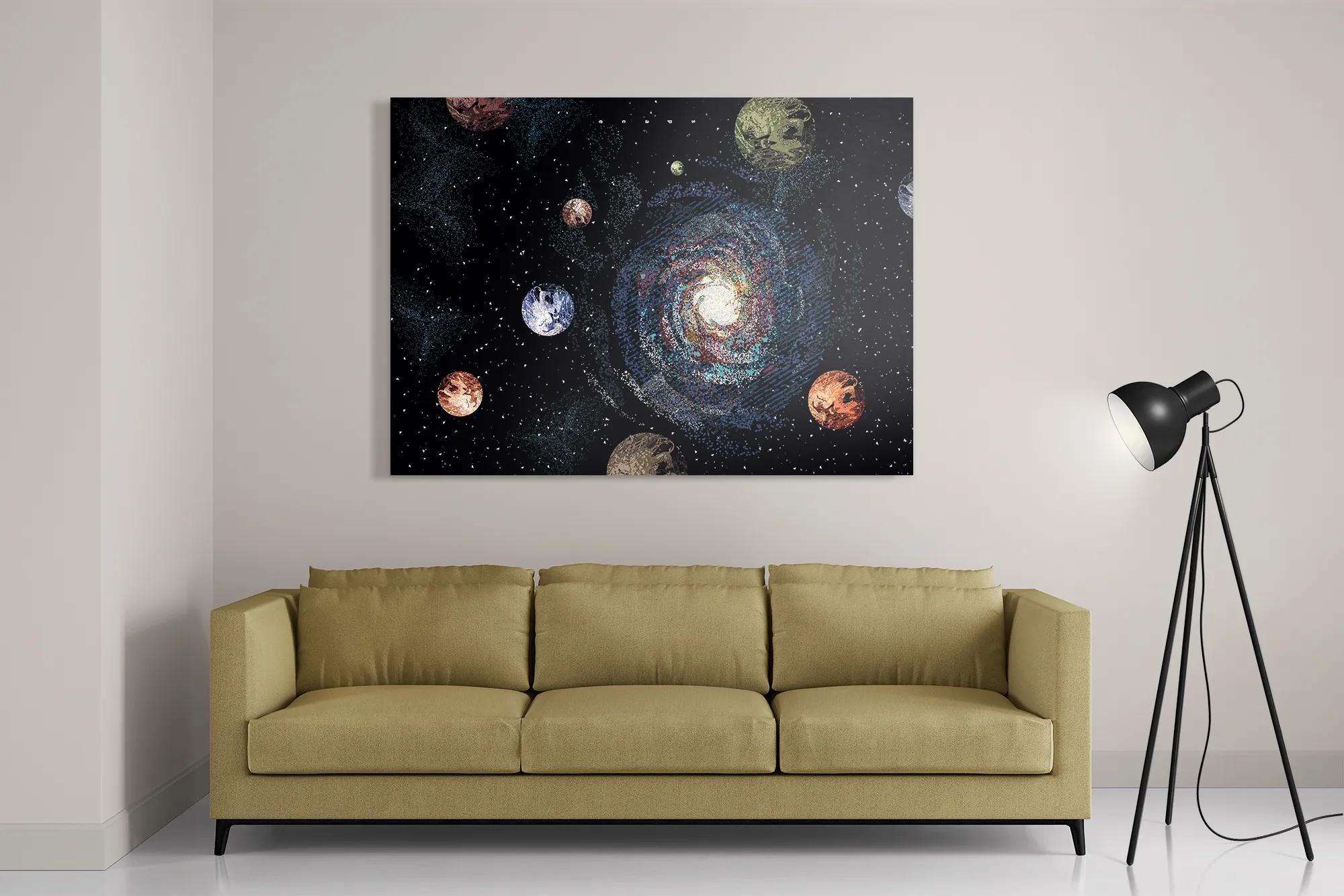 Schilderij Ons planetenstelsel Rechthoek Horizontaal Template DB 50 70 Horizontaal Ruimtevaart 15 2