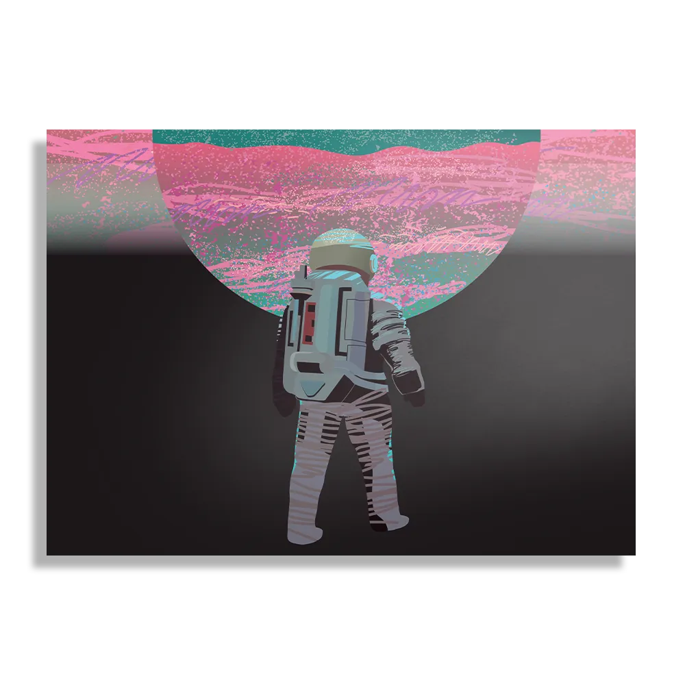 Schilderij Retro austronaut Rechthoek Horizontaal Template DB 50 70 Horizontaal Ruimtevaart 17 1
