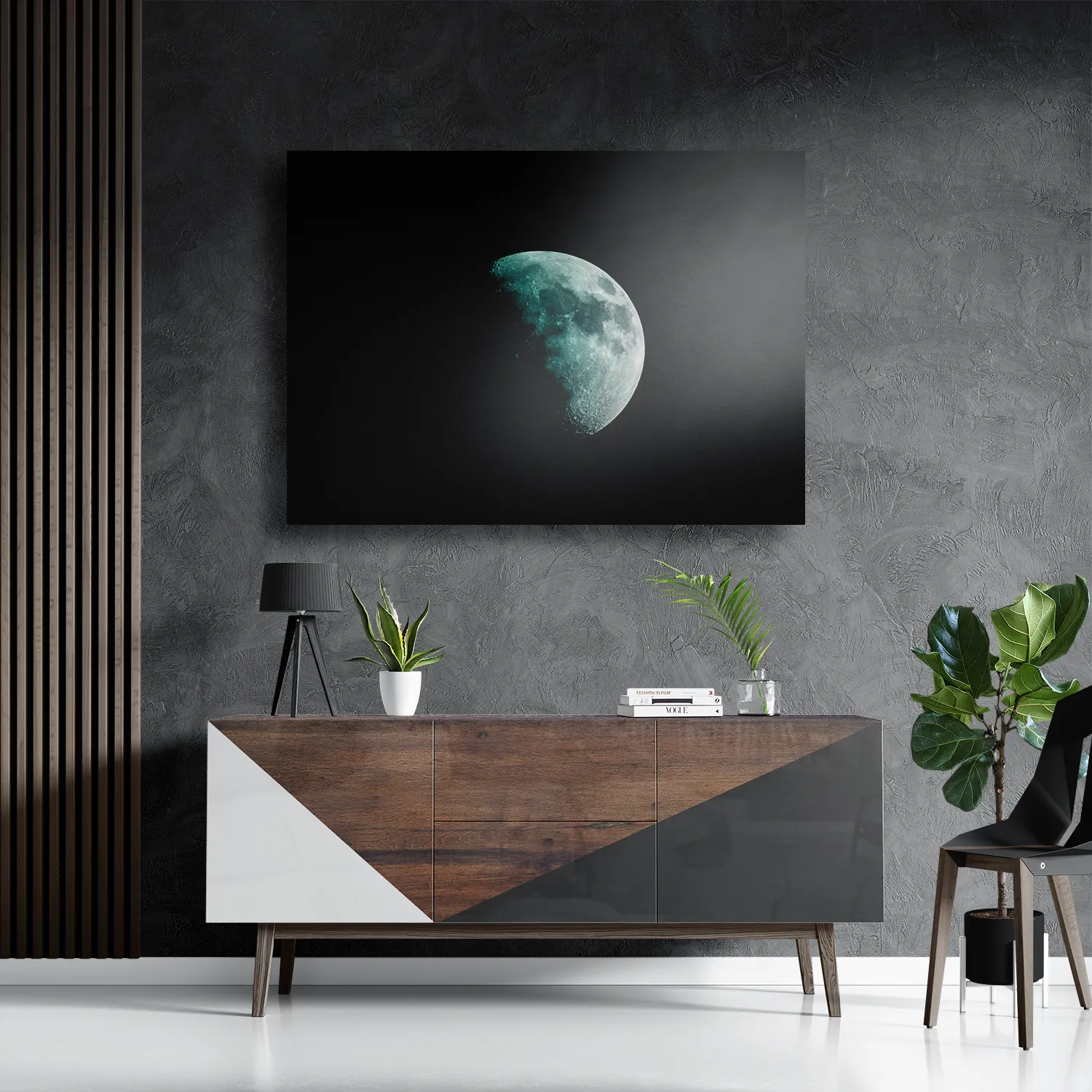 Schilderij To The Moon Rechthoek Horizontaal Template DB 50 70 Horizontaal Ruimtevaart 2 3