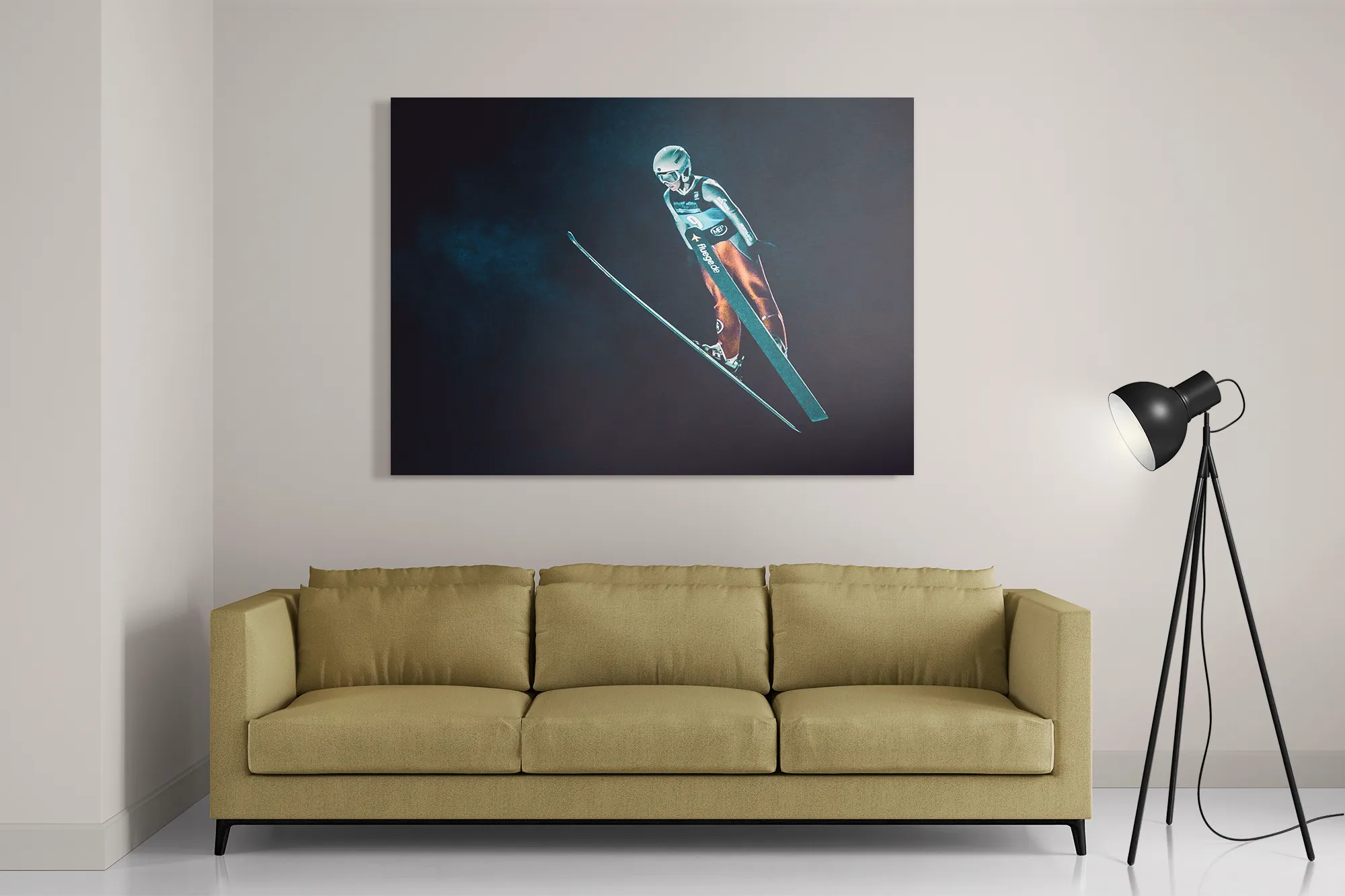 Schilderij Schansspringen In De Nacht Rechthoek Horizontaal Template DB 50 70 Horizontaal Sport 6 2
