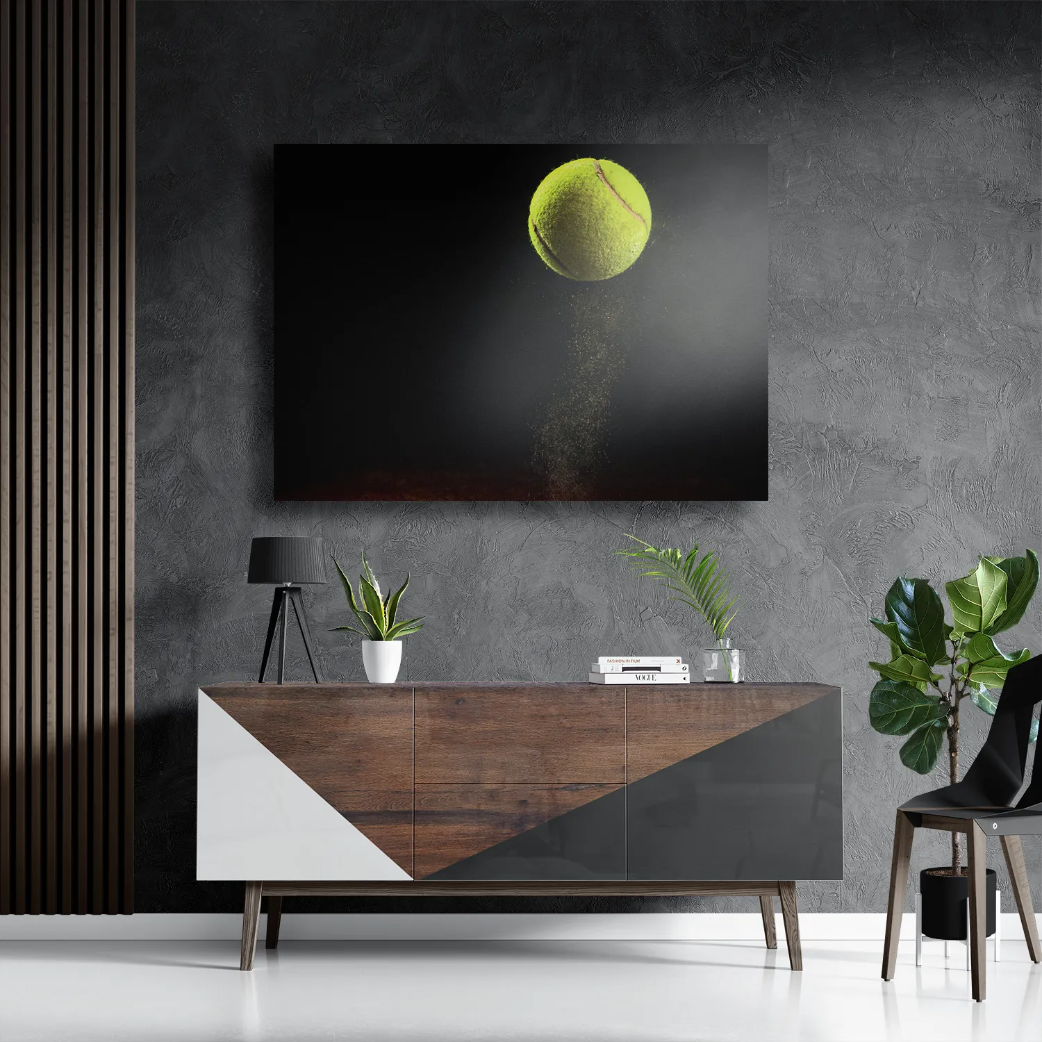 Schilderij Tennisbal Op Grevel Rechthoek Horizontaal Template DB 50 70 Horizontaal Sport 9 3