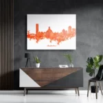 Schilderij Skyline Amsterdam Watercolor Paint Rechthoek Horizontaal Template DB 50 70 Horizontaal Steden 1 3