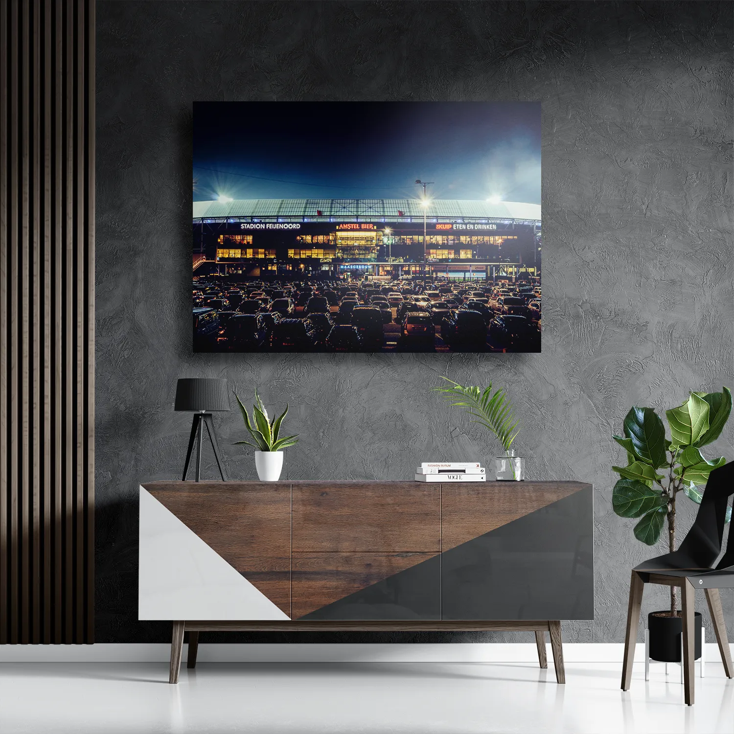 Schilderij Stadion Feijenoord De Kuip Donker Rechthoek Horizontaal Template DB 50 70 Horizontaal Steden 103 3
